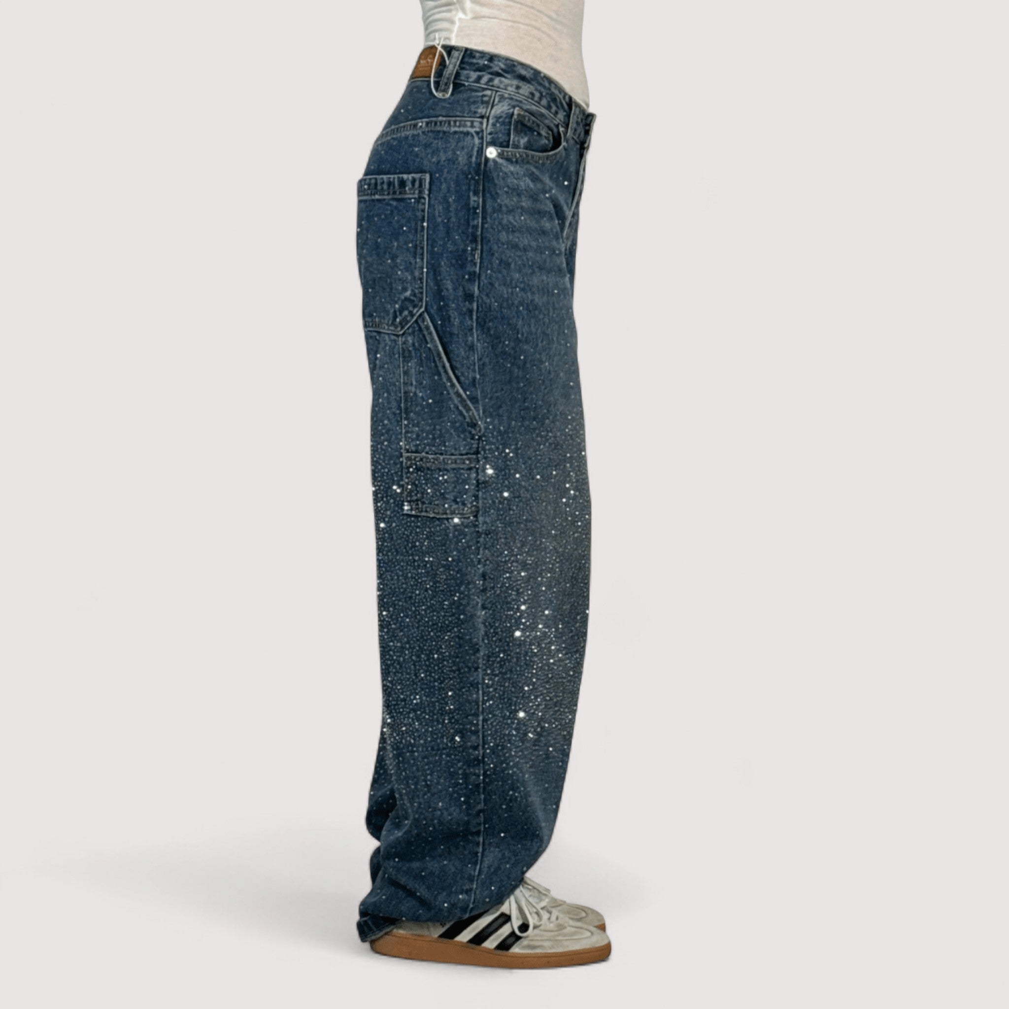 Adele | Trendi široke 'Carpenter' traperice sa šljokicama